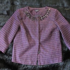 Notations Purple & Black Jacket Beaded Accents S